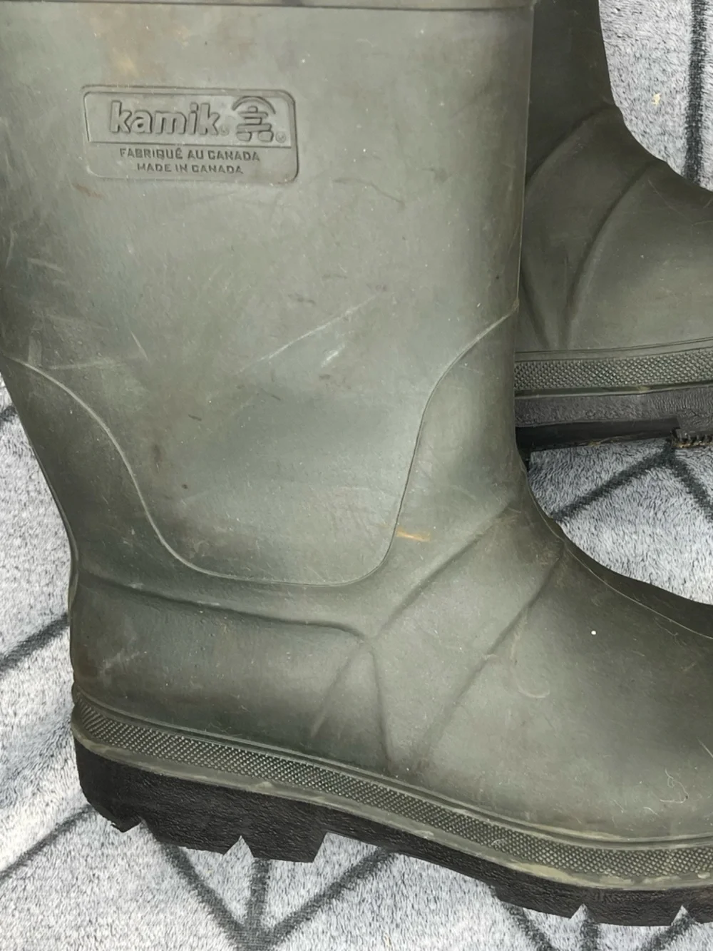 Kamik Men's Olive Green Black Forester Waterproof Winter Rain Boots